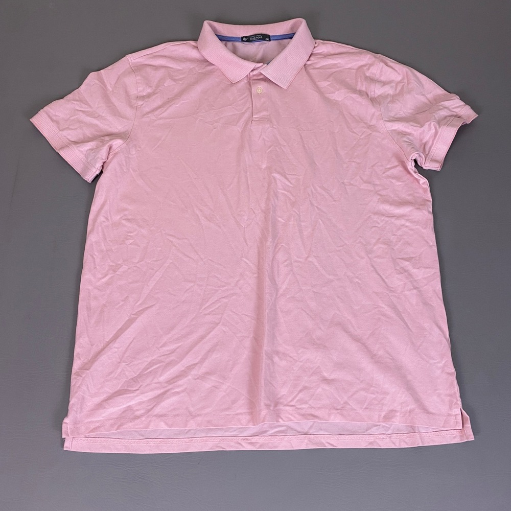 Members Mark Pique Polo Shirt Men's Size XXL Polar Pink Short Sleeve Stretch